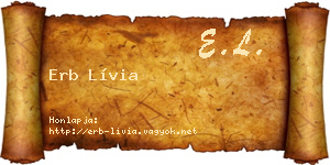 Erb Lívia névjegykártya